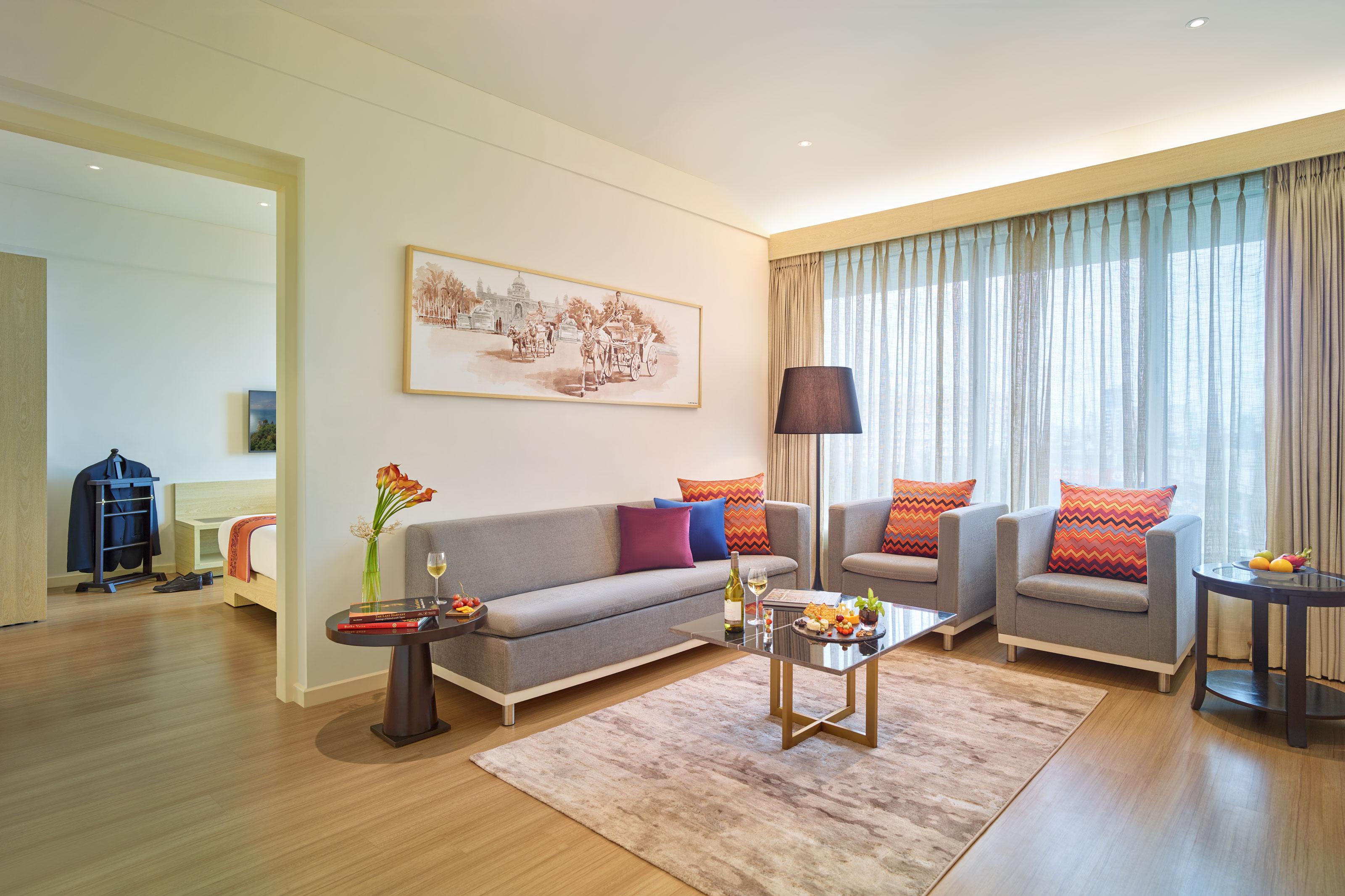 Vivanta Kolkata Em Bypass المظهر الخارجي الصورة A living room in a serviced apartment in Beijing, China